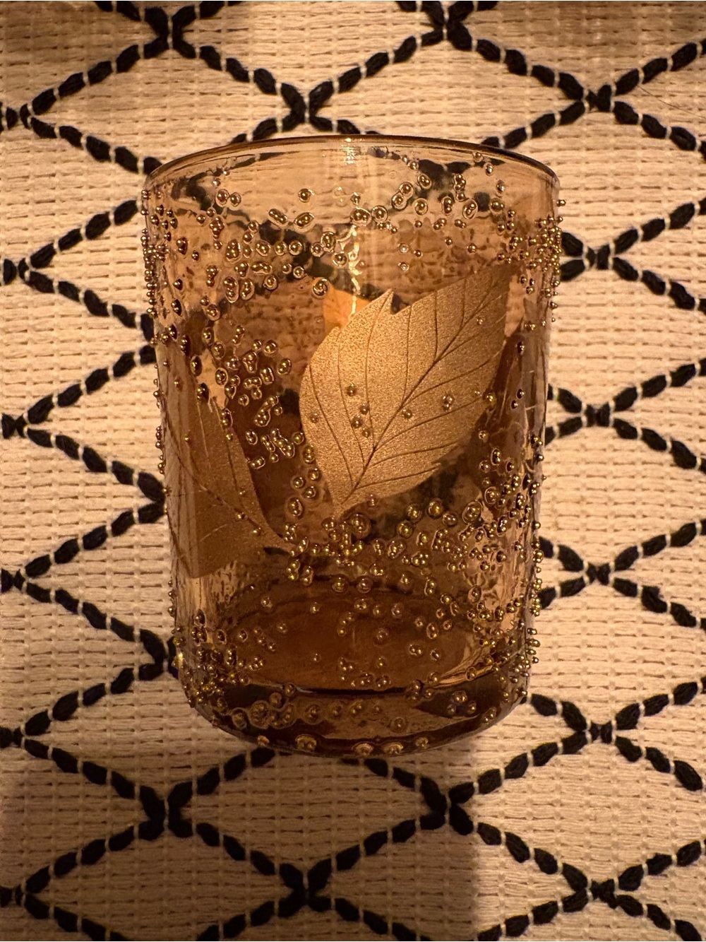 Two's Company Amber glass votive holder set - Picture 2 of 5